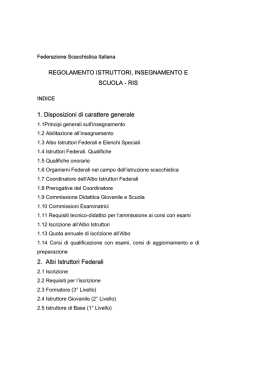 Regolamento istruttori e scuola