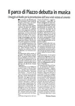 Il parco di Piazzo debutta in musica