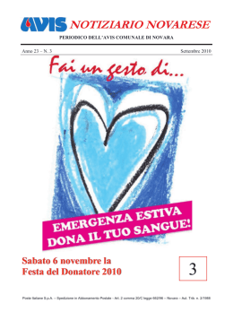 Settembre  - AVIS Comunale Novara