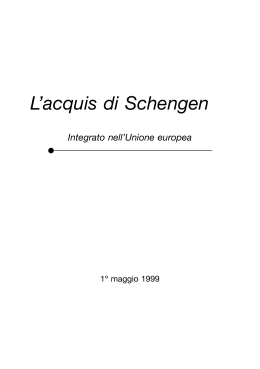 L`acquis di Schengen