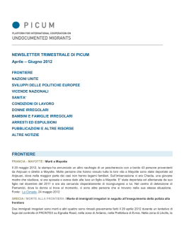 NEWSLETTER TRIMESTRALE DI PICUM Aprile &ndash; Giugno 2012
