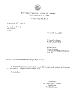 verbale - Universit&agrave; degli Studi di Verona