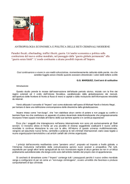 Antropologia economica e politica delle reti criminali moderne