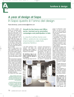 A year of design at Sapa In Sapa questo è l`anno del design