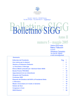 Numero 5, maggio 2005 - Societá Italiana di Gerontologia e Geriatria