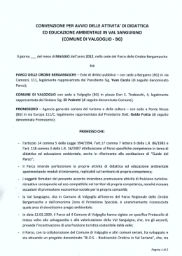 Protocollo d`intesa per la Val Sanguigno