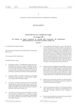 Regolamento (CE) n. 428/2009 del Consiglio, del 5 maggio 2009