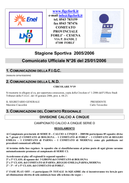 Stagione Sportiva 2005/2006 Comunicato Ufficiale N°26