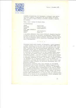 Comunicati stampa dicembre 1975