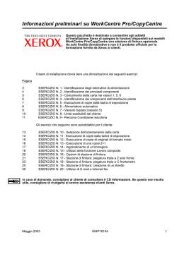 Informazioni preliminari su WorkCentre Pro/CopyCentre