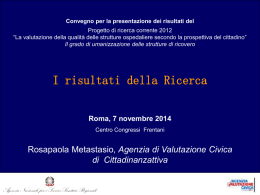 la presentazione dei principali risultati generali