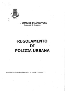 Regolamento di Polizia urbana