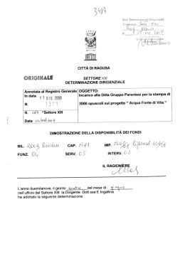 М-E SETTORE xm DETERMINAZIONE D!RlGENZIALE