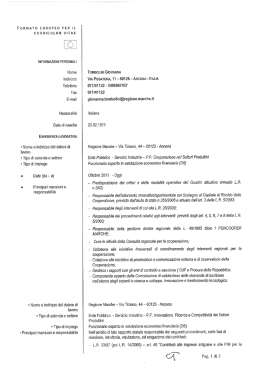 FORMATO EUROPEO PER lì. CURRICULUM
