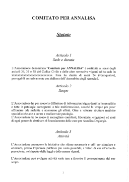 STATUTO COMITATO ANNALISA