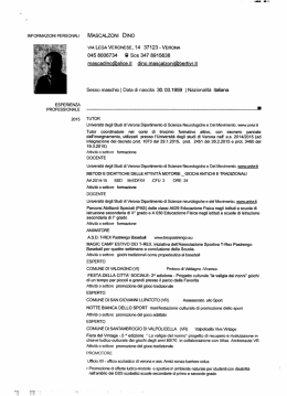 CV - Universit&agrave; degli Studi di Verona