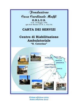 Carta dei Servizi CdR - Fondazione Casa Cardinale Maffi Onlus