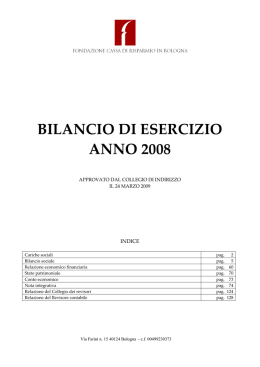Scarica il Documento - Fondazione Cassa di Risparmio in Bologna