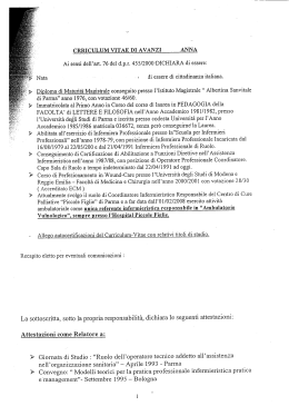 CRRICULUM VITAE DI AVANZI ANNA Ai sensi dell`art. 76