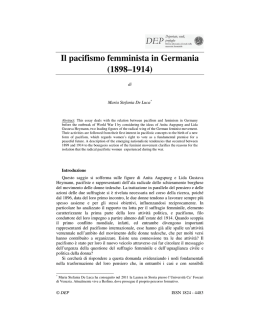 M. S. De Luca, Il pacifismo femminista in Germania