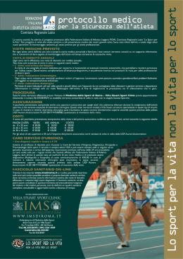 visualizza locandina  - Istituto di Medicina dello Sport di Roma