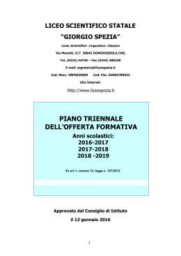 POF Triennale 2016-2019 1 Liceo Spezia Domodossola