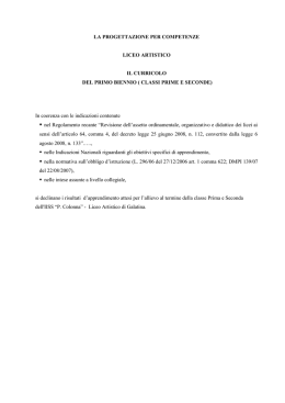 LA PROGETTAZIONE PER COMPETENZE LICEO