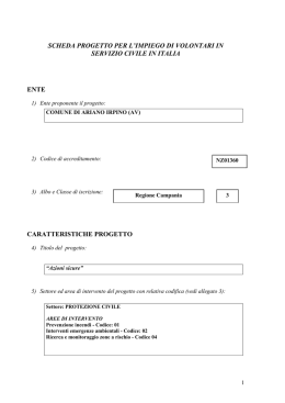 Scheda progetto per l`impiego di volontari in Servizio Civile in Italia