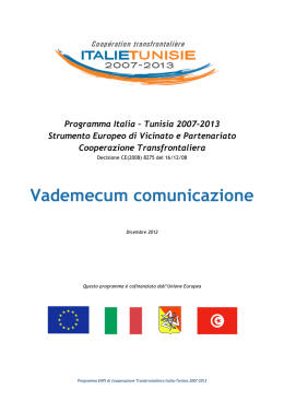 “vademecum di comunicazione” del PO Italie