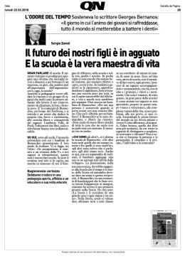 Il futuro dei nostri figli in agguato. E la scuola la vera maestra di vita