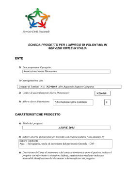 Servizio Civile Nazionale SCHEDA PROGETTO PER L`IMPIEGO DI