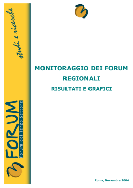monitoraggio dei forum regionali