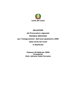 Inaugurazione anno giudiziario 2009 - Relazione