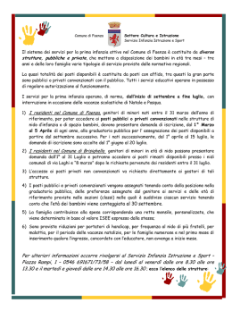 OPUSCOLO INFORMATIVO - Elenco servizi 0-3