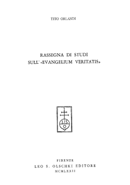 rassegna di studi sull` «evangelium veritatis