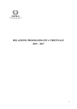 relazione programmatica triennale 2015 – 2017