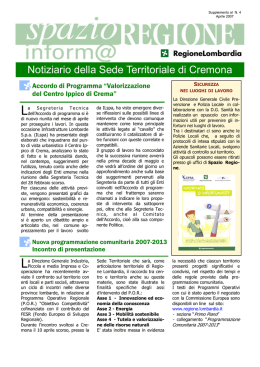 Notiziario della Sede Territoriale di Cremona
