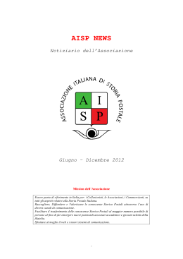 AISP NEWS dicembre 2012 - Associazione italiana di storia postale