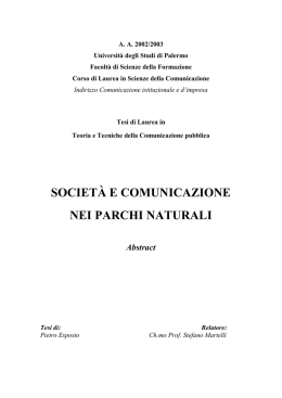 Scarica la Tesi - Parco Nazionale delle Foreste Casentinesi