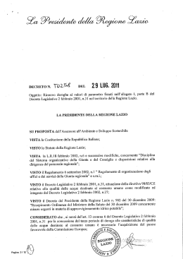 DECRETO N. T0253 DEL 29 LUG. 2011