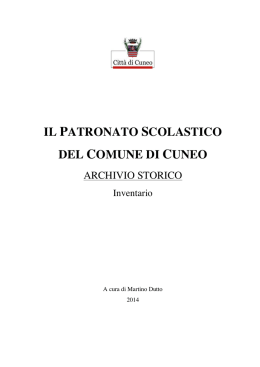 Inventario dell`archivio storico del Patronato scolastico