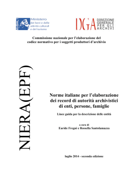 Norme italiane per l`elaborazione dei record di