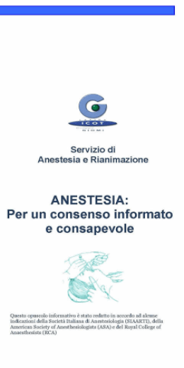 Opuscolo &ldquo;Anestesia&rdquo;