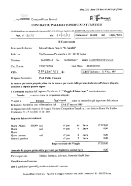 CONTRATTO PACCHETTO/SERVIZIO TURISTICO