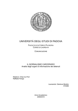 Il giornalismo carcerario, analisi degli organi di