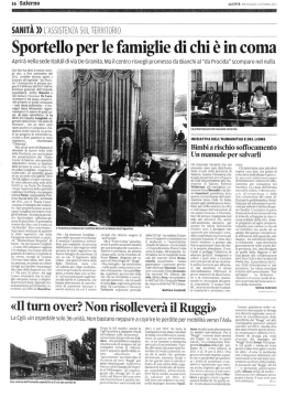 Sportello per le famiglie di chi &egrave; in coma