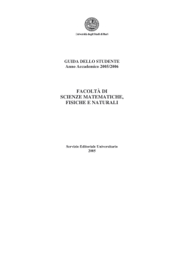 Scienze MMFFNN - Universit&agrave; degli Studi di Bari