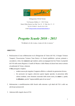 Progetto Scuole 2010 – 2011