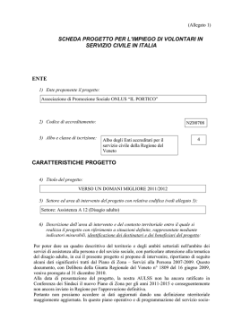 scheda progetto per l`impiego di volontari in