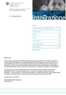 Newsletter integrazione N. 4 / dicembre 2012